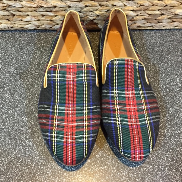 J. Crew Plaid Flats in Red, Green, and Blue - Picture 2 of 13